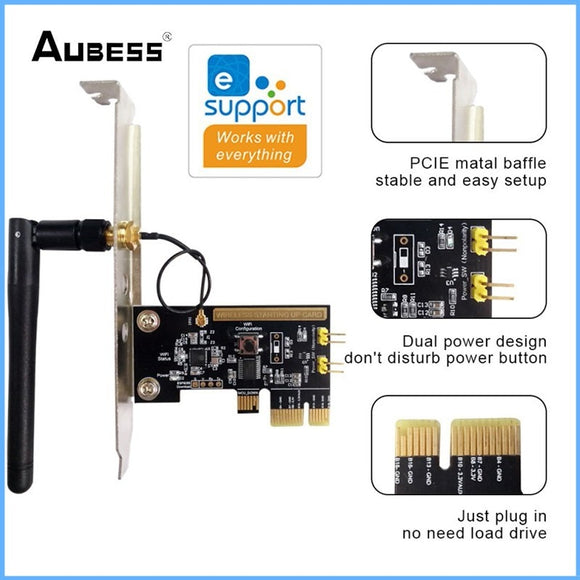 Aubess Ewelink Wifi Smart Computer Remote Boot Card PC Startup Card Telecommuting Pcie Power On Off Work With Alexa Google
