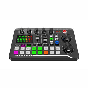 F998 Sound Card  Volume Control Bluetooth-compatible Audio Mixer Live Sound Card Noise Cancelling For Phone Computer Desktop